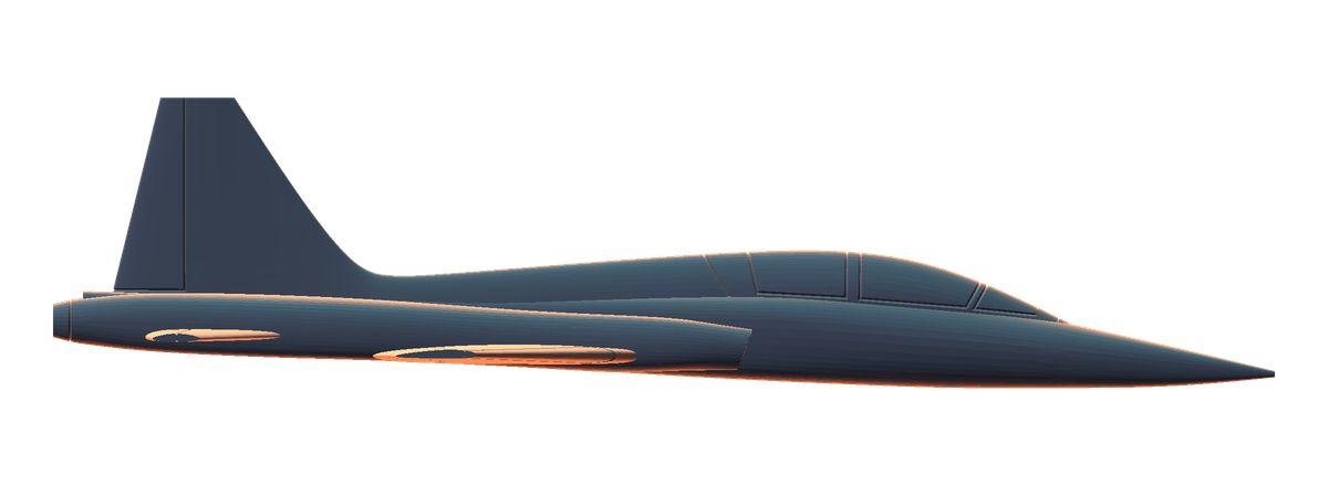 Side view of an airframe rendered from its triangulated surface